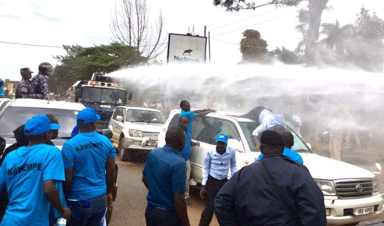 Police violently disrupt a demonstration in Kampala