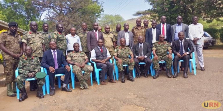 Top commanders of disarmament operations and the judicial officers after the training at UPDF 3rd division headquarters