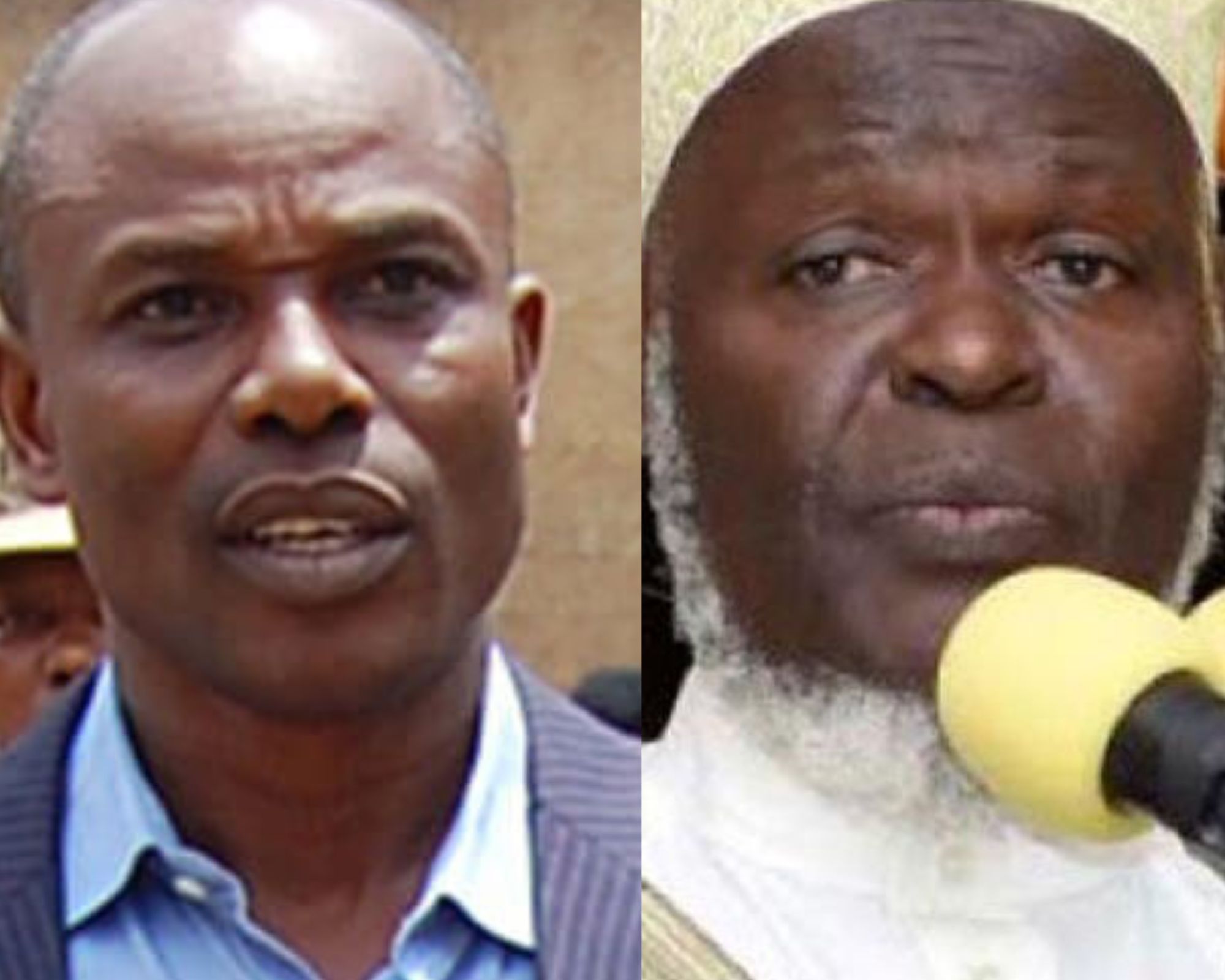A photo combo of Hassan Basajjabalaba and Sheikh Shaban Mubajje