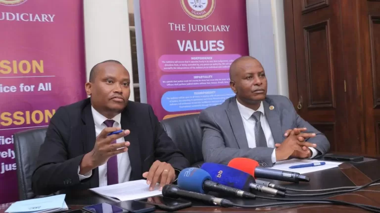 Criminal Division Registrar Festo Nsenga (L) said Bail guidelines in Uganda are yet to be implemented